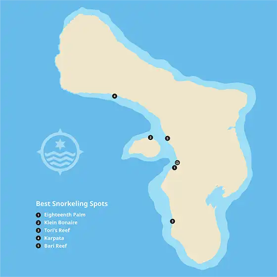 Bonaire Snorkeling Spots Map